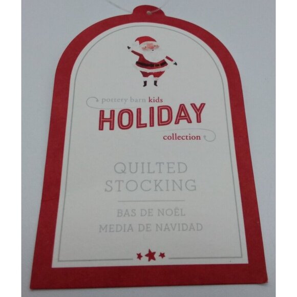 Pottery Barn Kids Amelia Winter Penguins Christmas Holiday Stocking Quilted Red - Picture 6 of 9